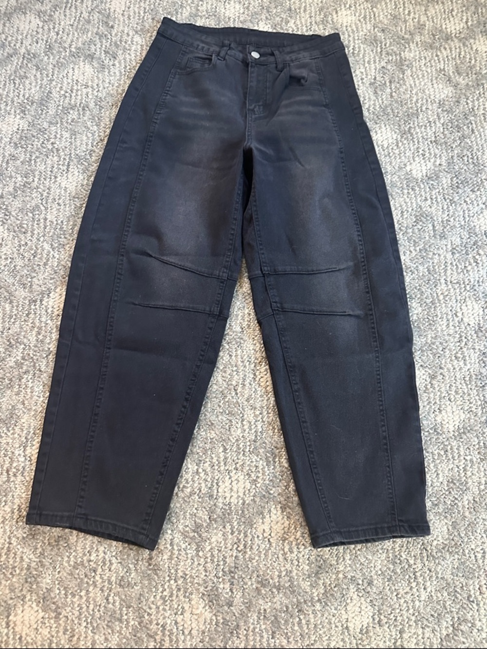 Black High-Rise Tapered Jeans